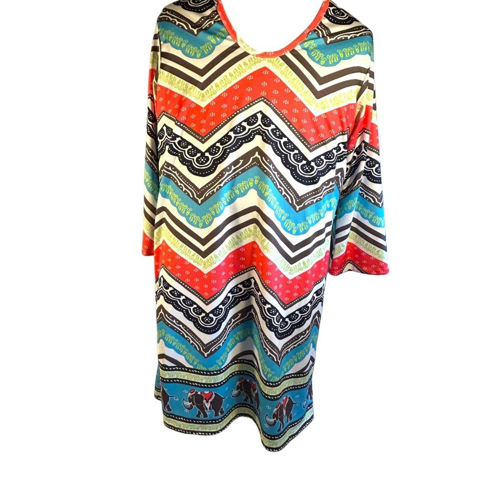 Lolly Wolly Doodle Shirt Womens Size XL Elephant Tunic - Picture 12 of 16